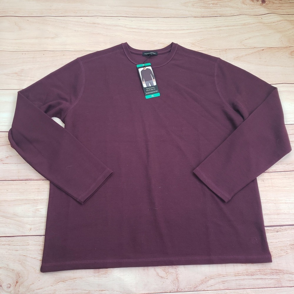 Banana Republic Sweater Mens XL Textured Double Knit Crew Long Sleeve Pullover